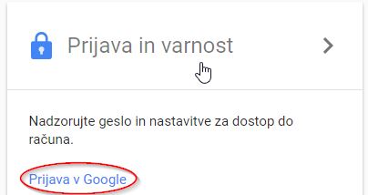 Google - dvojno preverjanje računa